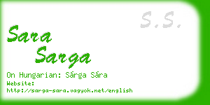 sara sarga business card